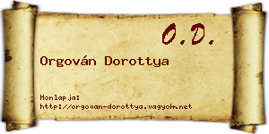 Orgován Dorottya névjegykártya